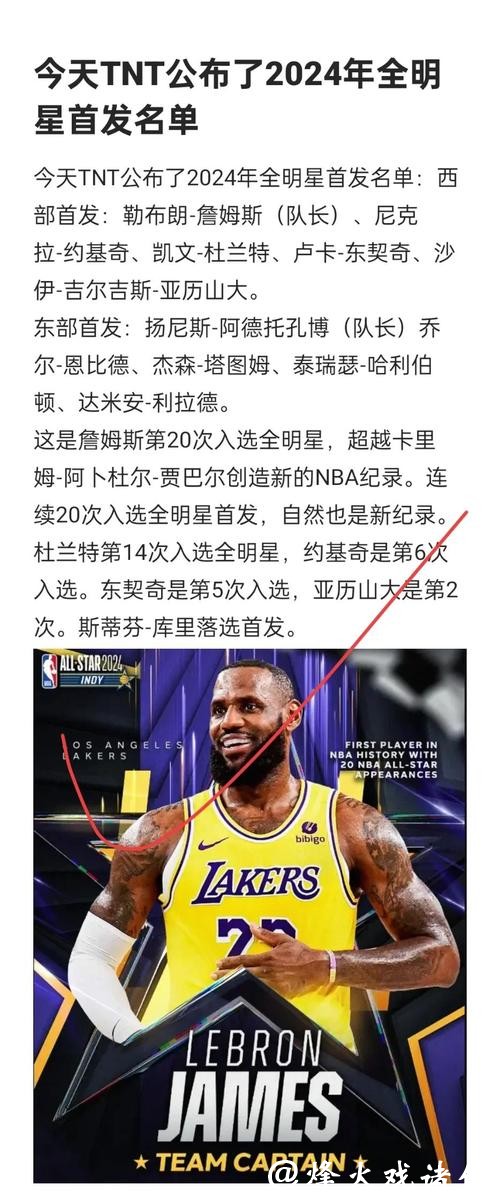 詹姆斯连续入围全明星首发纪录遭终结 詹姆斯连续入围全明星首发纪录遭终结